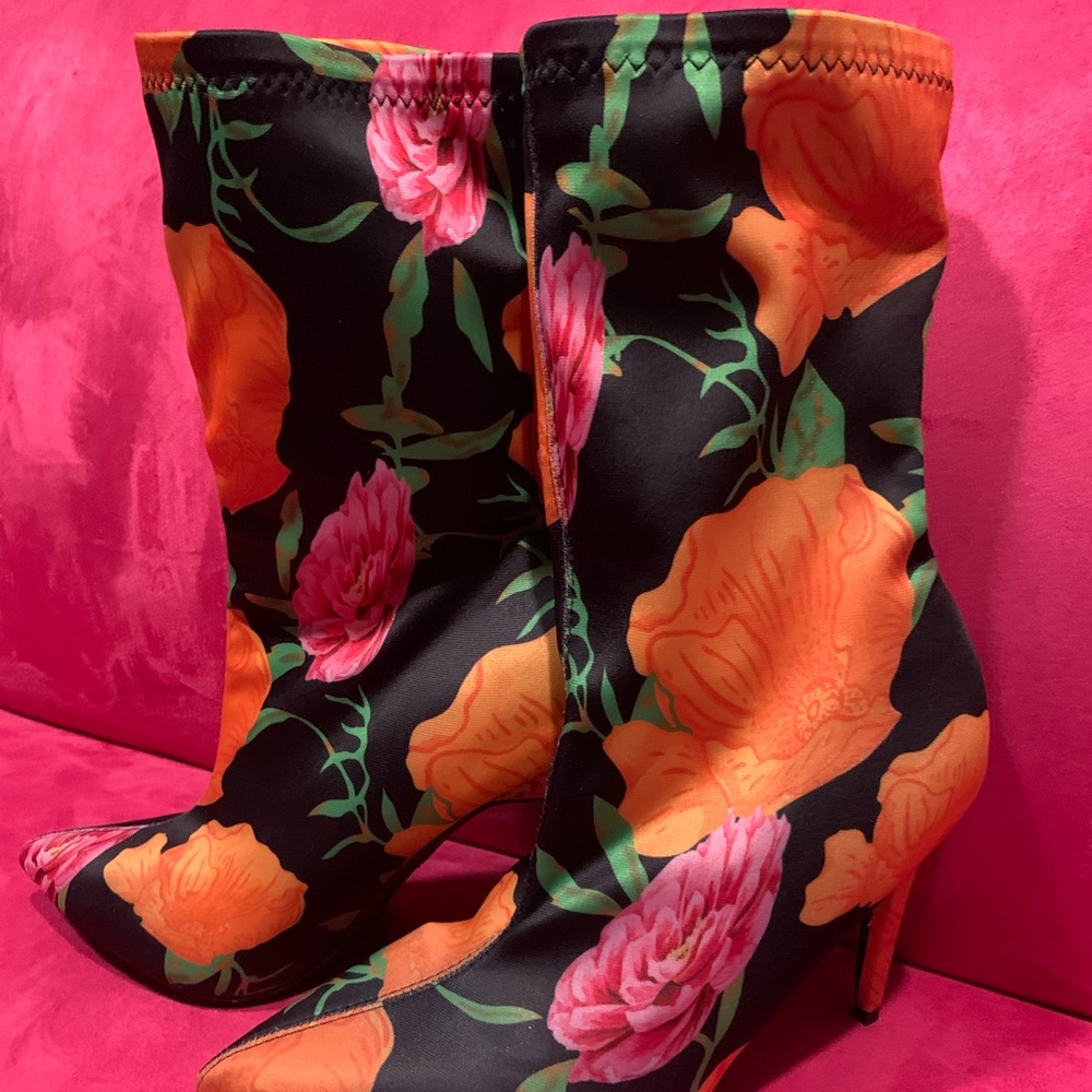 Floral Bootie heels